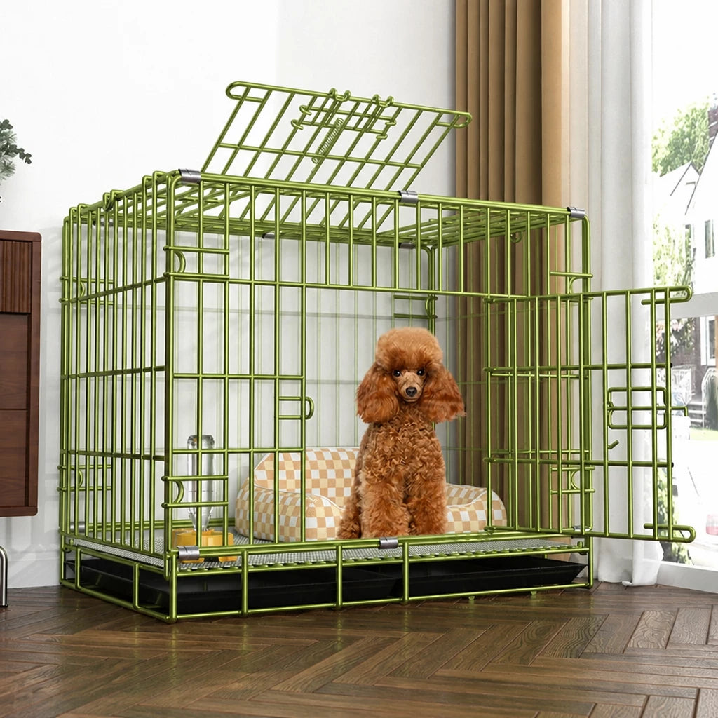 Indoor Dog Crate with Tray for Dogs Up to 33 lb