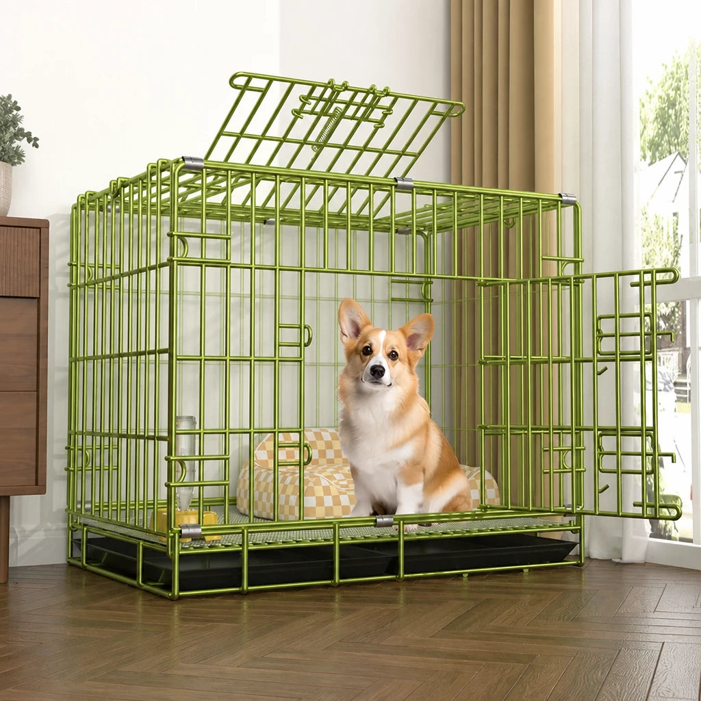 Indoor Dog Crate with Tray for Dogs Up to 33 lb