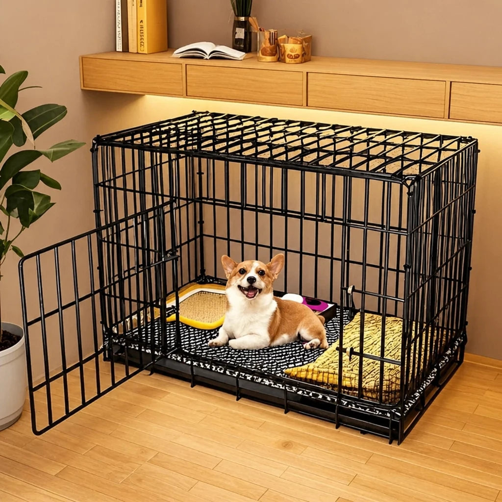 Indoor Dog Crate with Tray for Dogs Up to 33 lb
