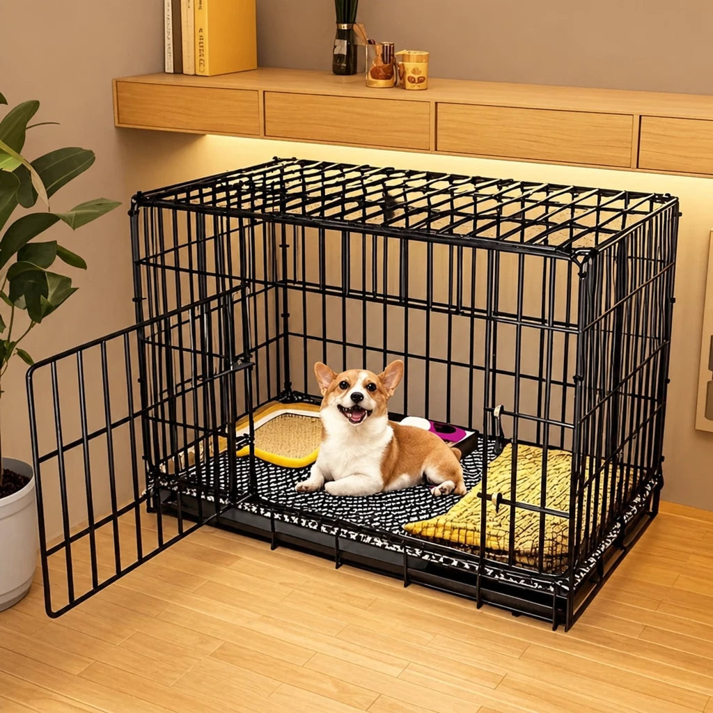 Indoor Dog Crate with Tray for Dogs Up to 33 lb