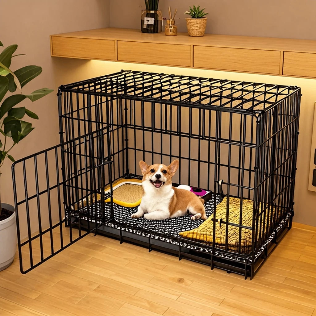 Indoor Dog Crate with Tray for Dogs Up to 33 lb