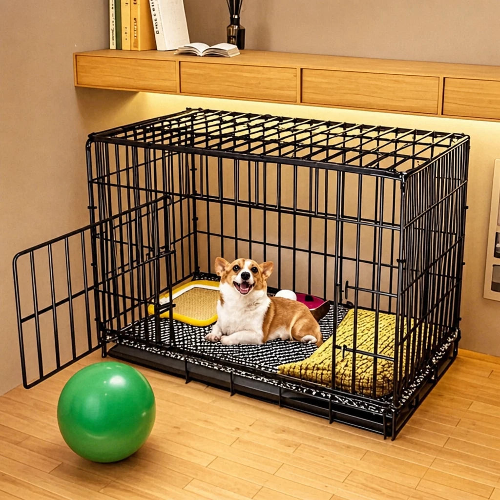 Indoor Dog Crate with Tray for Dogs Up to 33 lb