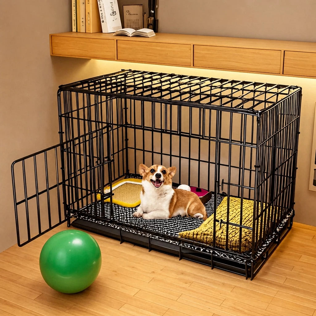 Indoor Dog Crate with Tray for Dogs Up to 33 lb