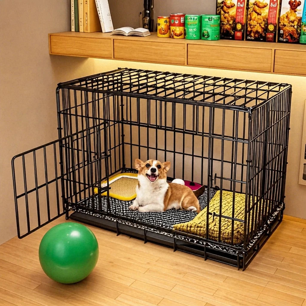 Indoor Dog Crate with Tray for Dogs Up to 33 lb