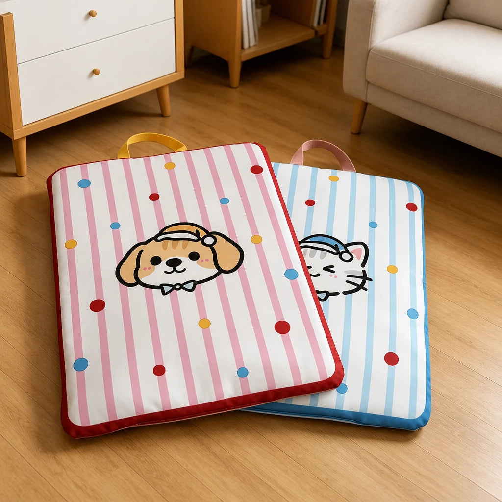Waterproof Striped Pet Bed Mat for Dogs & Cats