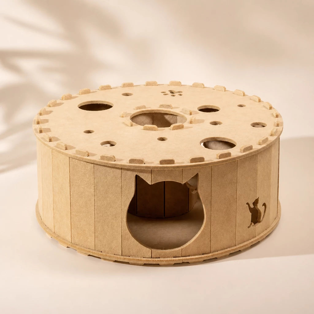 Donut Cat Scratcher Bed with Enclosed Tunnel