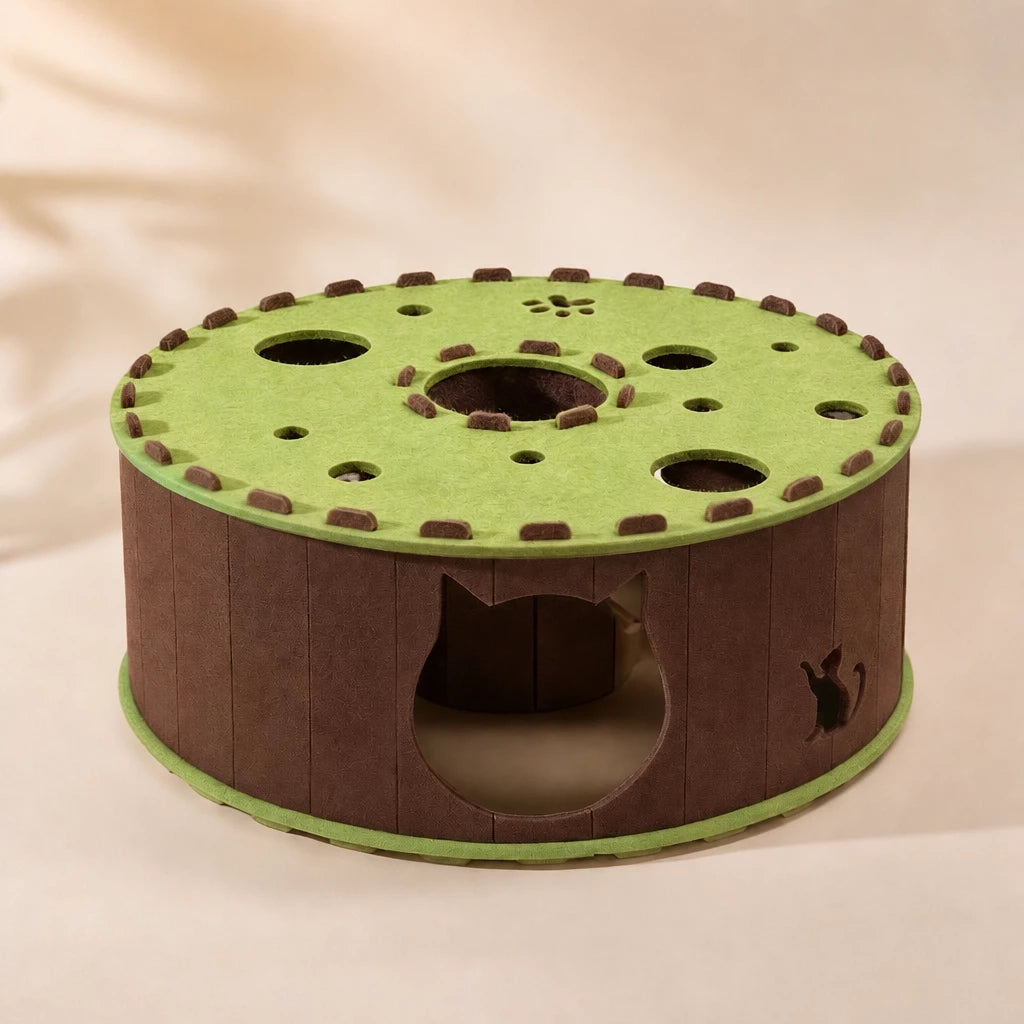 Donut Cat Scratcher Bed with Enclosed Tunnel