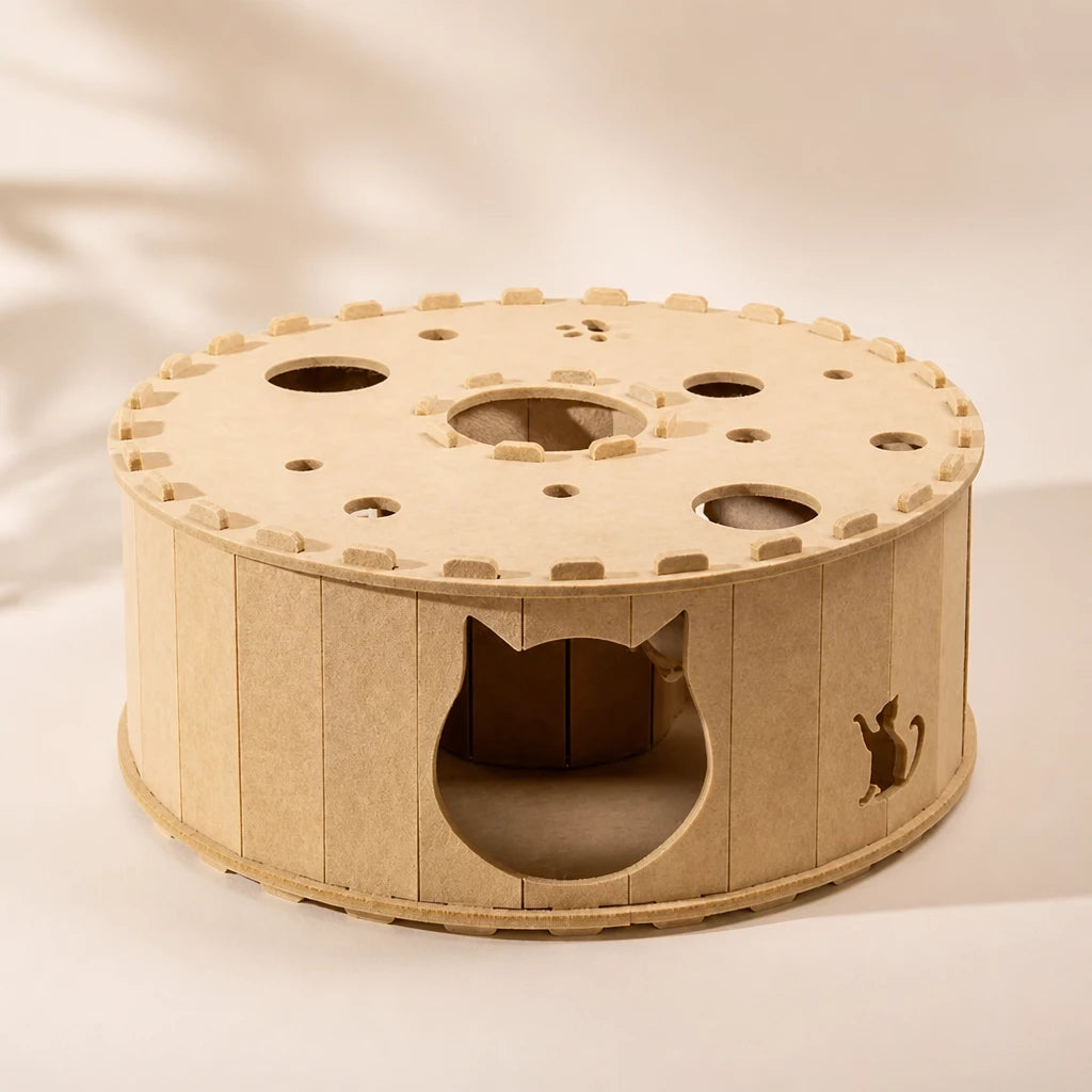 Donut Cat Scratcher Bed with Enclosed Tunnel