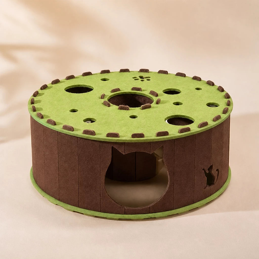 Donut Cat Scratcher Bed with Enclosed Tunnel