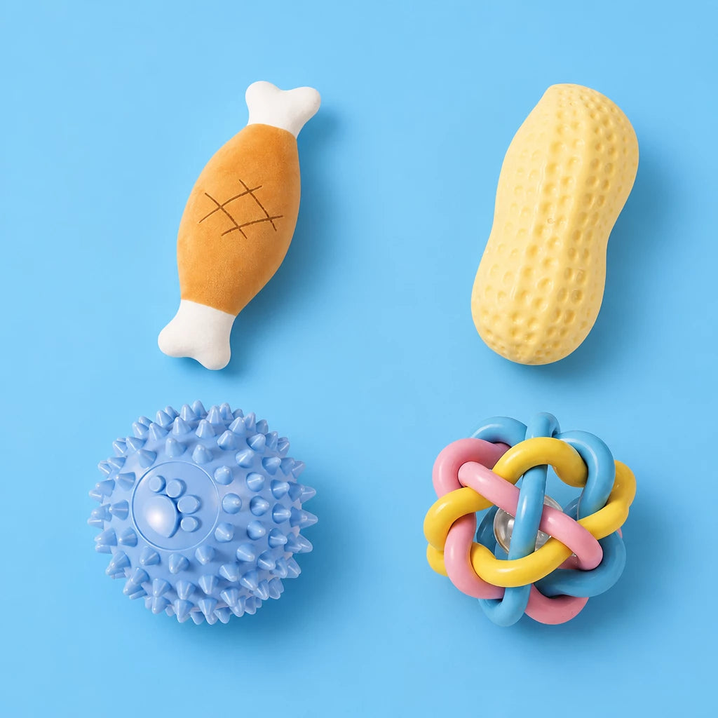 Squeaky Chew Toy Sets for Small Dogs