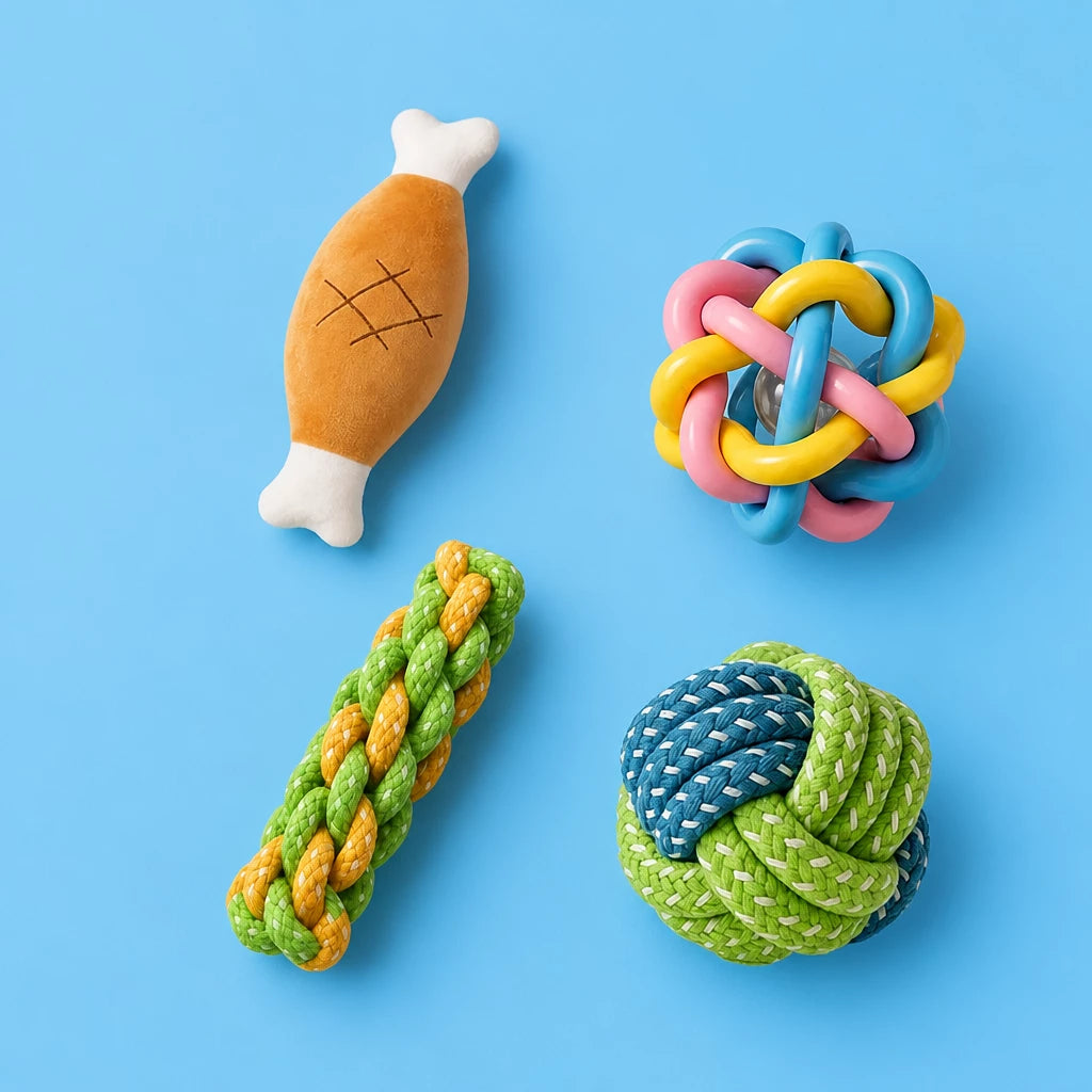 Squeaky Chew Toy Sets for Small Dogs