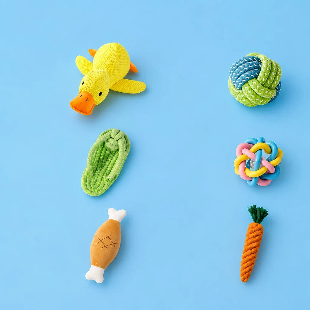 Squeaky Chew Toy Sets for Small Dogs