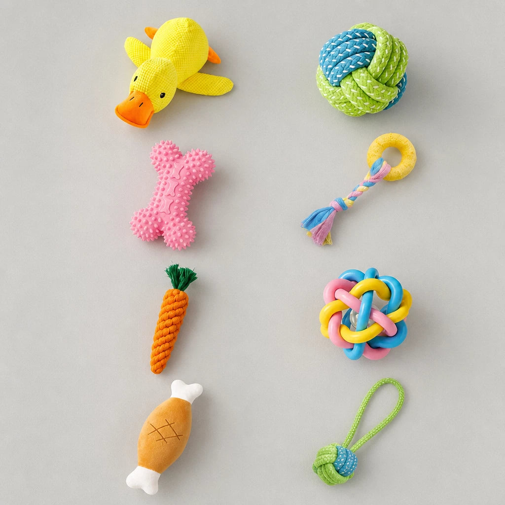 Squeaky Chew Toy Sets for Small Dogs