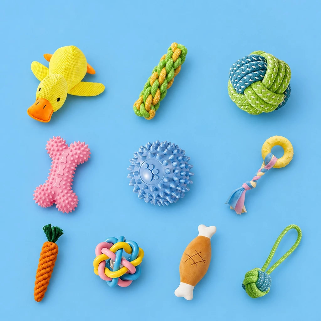 Squeaky Chew Toy Sets for Small Dogs