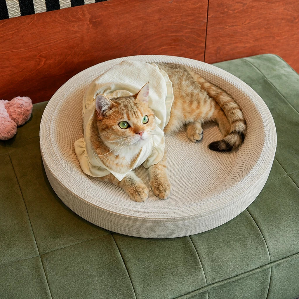 Corrugated Cardboard Cat Scratcher Bed