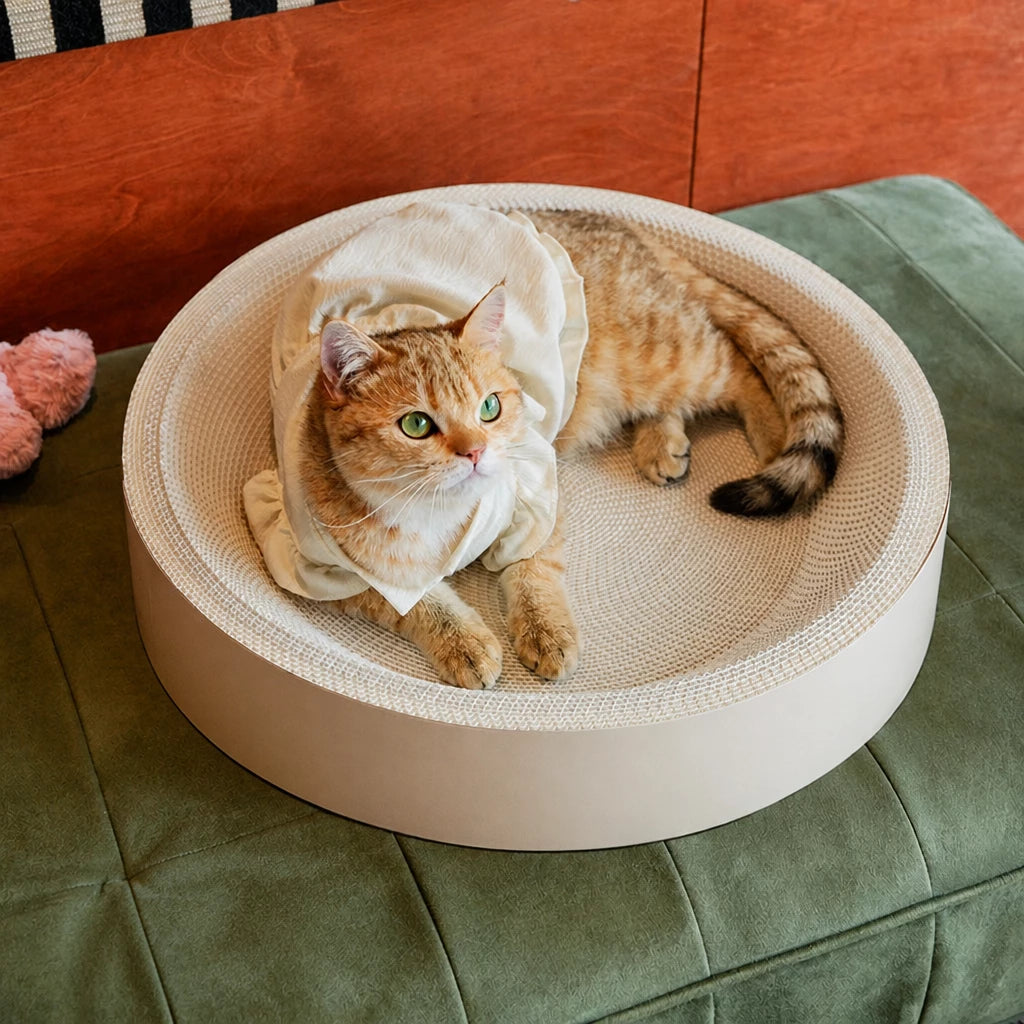 Corrugated Cardboard Cat Scratcher Bed