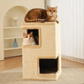 Two-Level Square Sisal Cat Scratching Barrel with Cat Bed