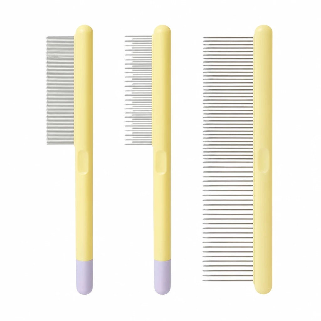 3-Piece Pet Grooming Comb Set for Cats and Dogs