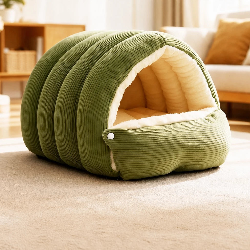 Semi-Enclosed Cat & Dog Bed with Removable Washable Cover