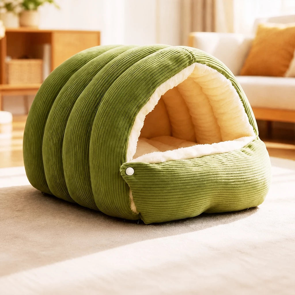 Semi-Enclosed Cat & Dog Bed with Removable Washable Cover