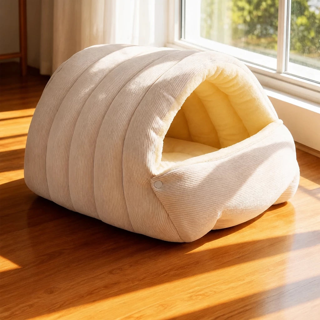 Semi-Enclosed Cat & Dog Bed with Removable Washable Cover