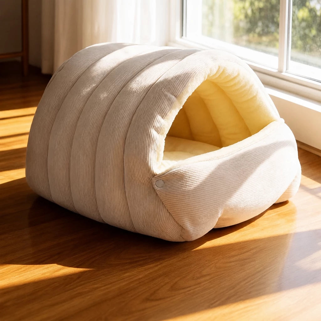 Semi-Enclosed Cat & Dog Bed with Removable Washable Cover