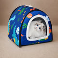 Semi-Enclosed Waterproof Pet Bed for Small to Medium Dogs and Cats