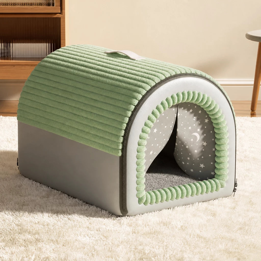 Enclosed Covered Pet Bed for Dogs and Cats