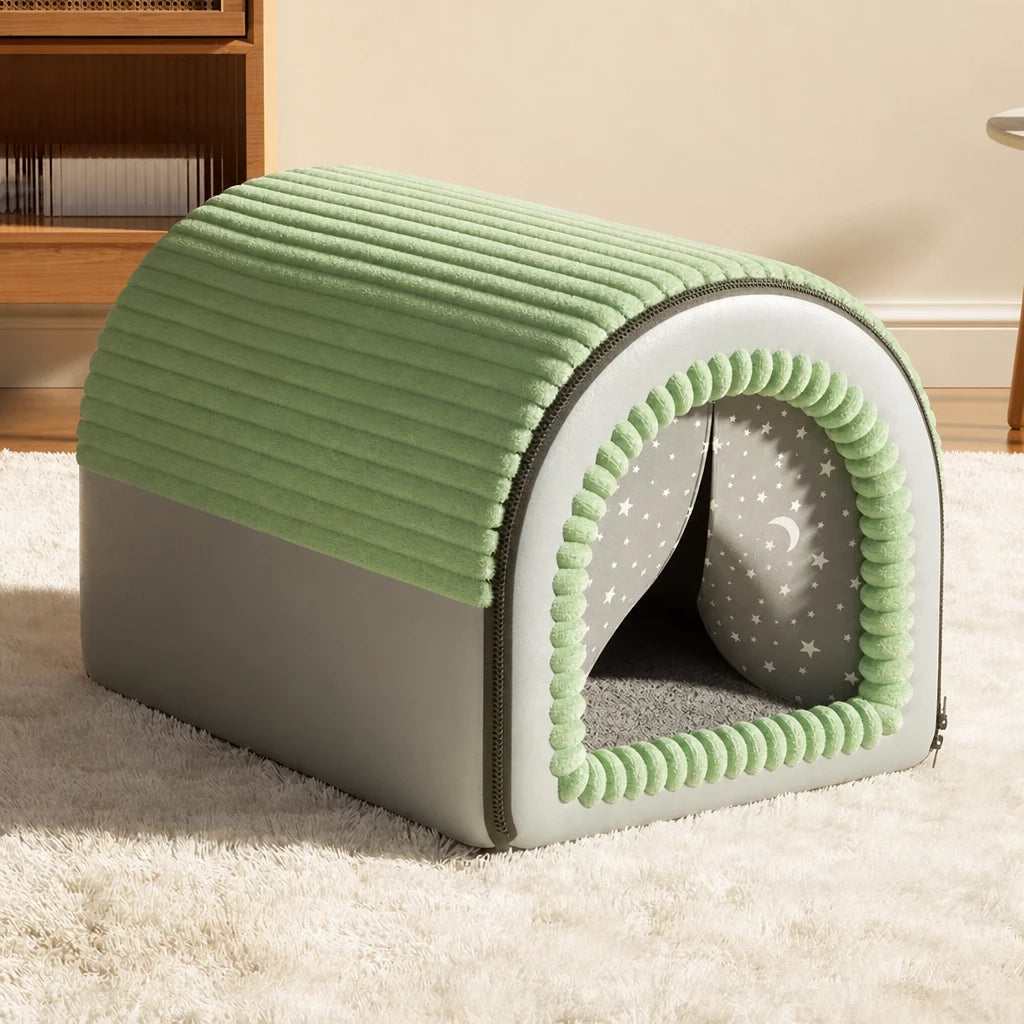 Enclosed Covered Pet Bed for Dogs and Cats