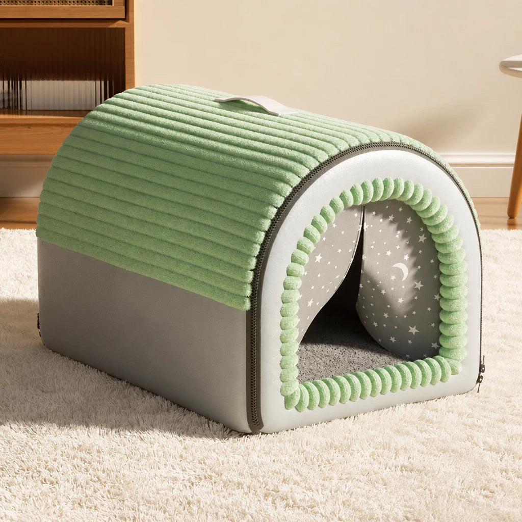Enclosed Covered Pet Bed for Dogs and Cats