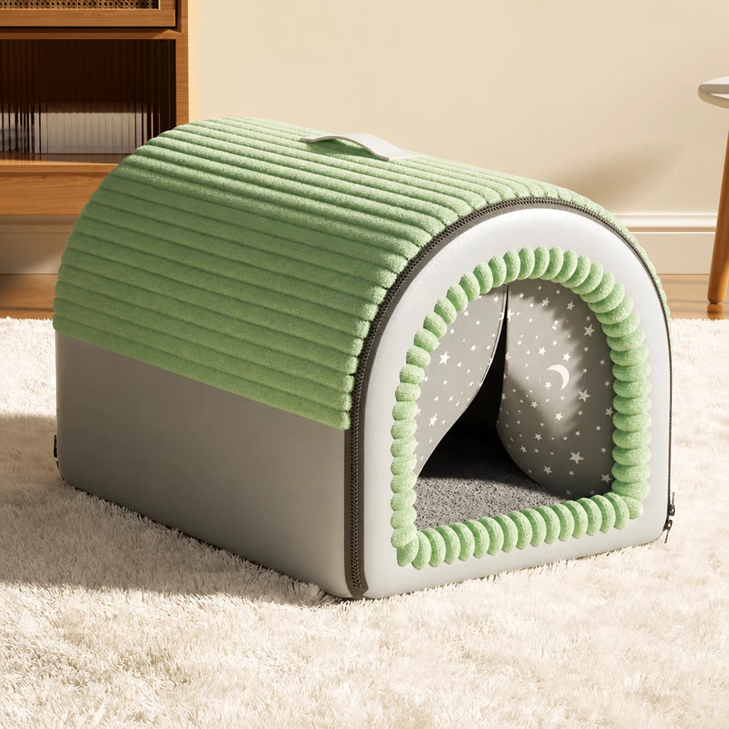 Enclosed Covered Pet Bed for Dogs and Cats
