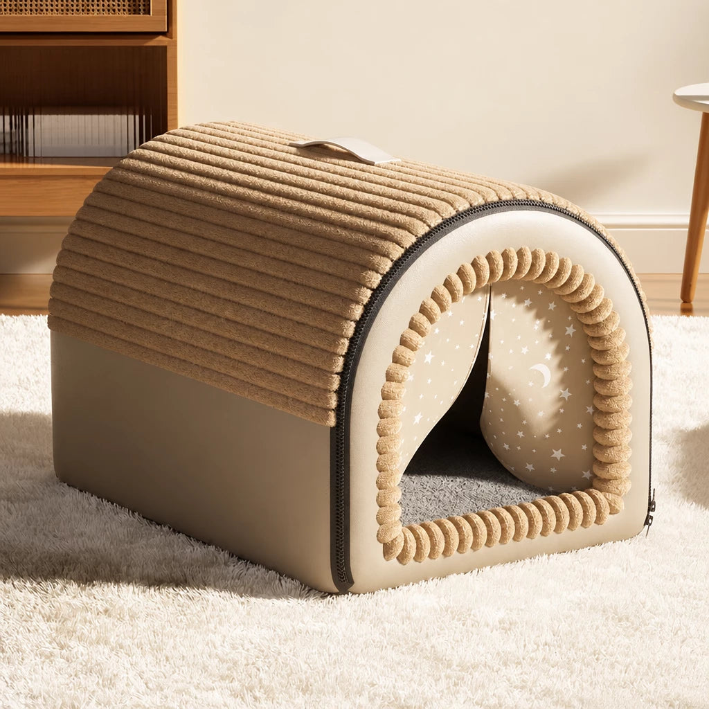 Enclosed Covered Pet Bed for Dogs and Cats