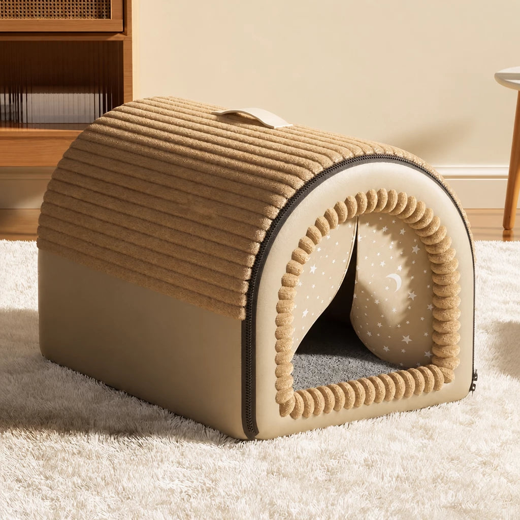 Enclosed Covered Pet Bed for Dogs and Cats