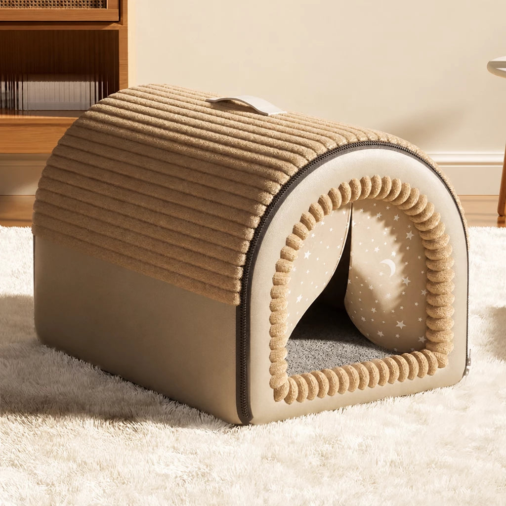 Enclosed Covered Pet Bed for Dogs and Cats