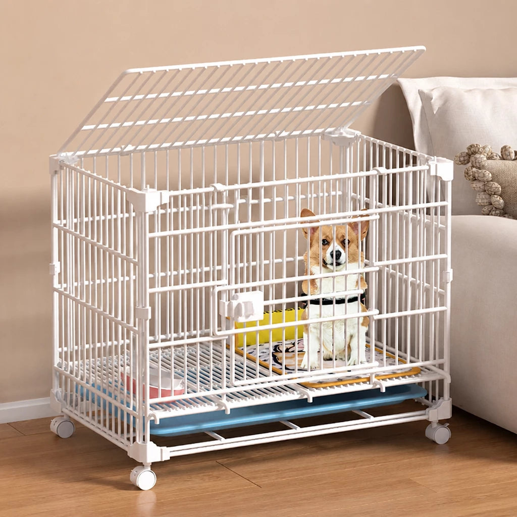 Indoor Stackable Resin Pet Crate with Potty Area