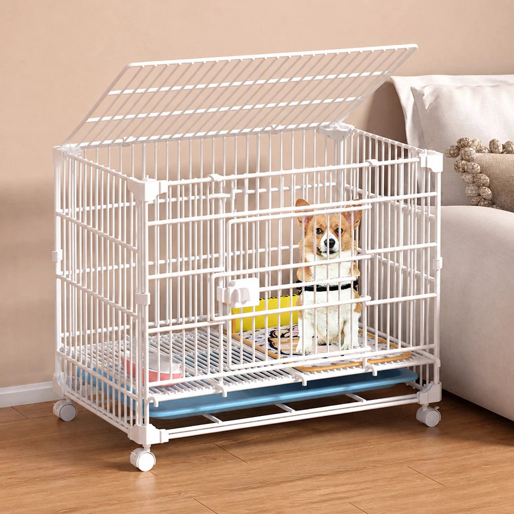 Indoor Stackable Resin Pet Crate with Potty Area
