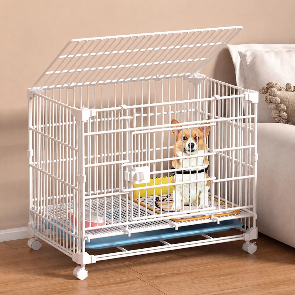 Indoor Stackable Resin Pet Crate with Potty Area