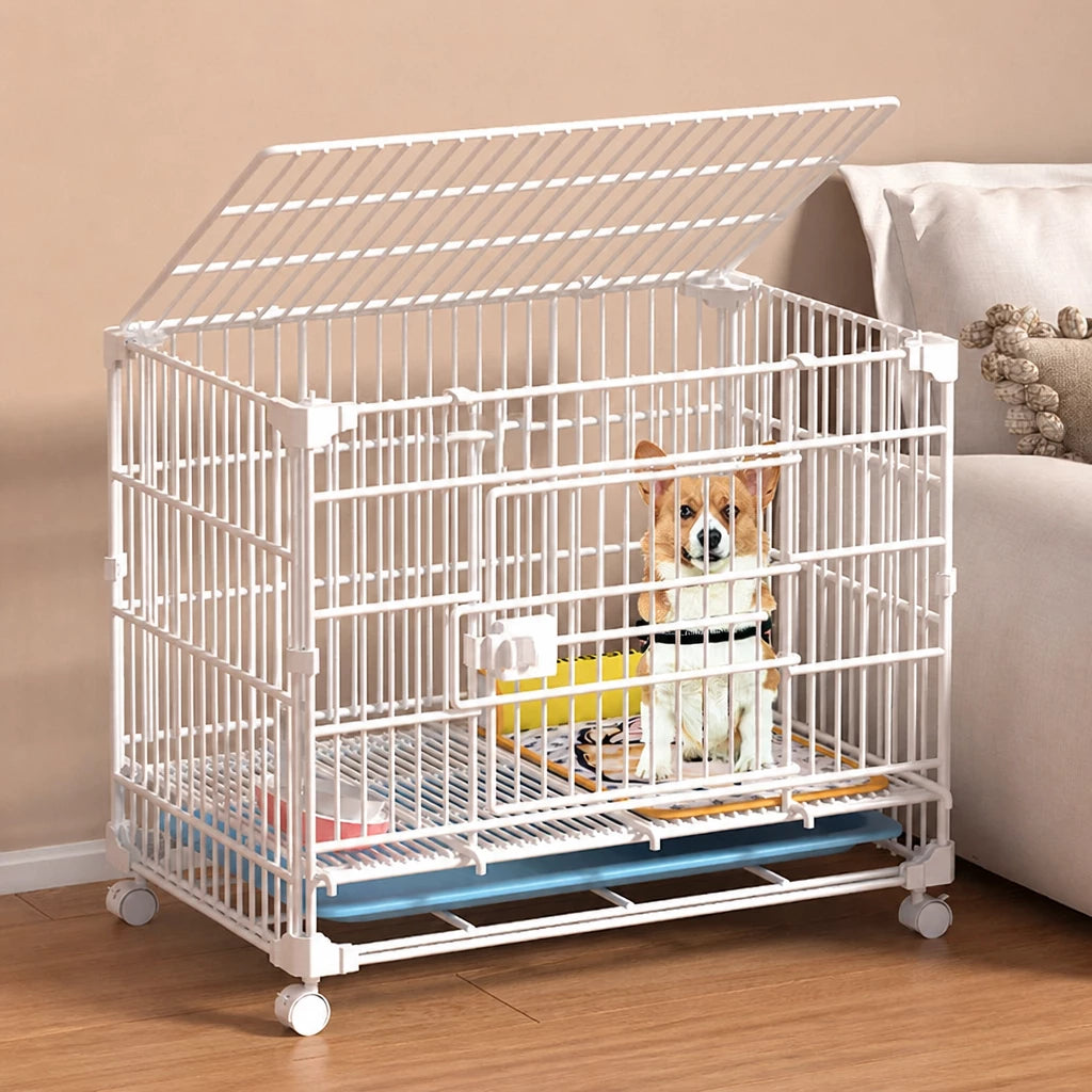 Indoor Stackable Resin Pet Crate with Potty Area