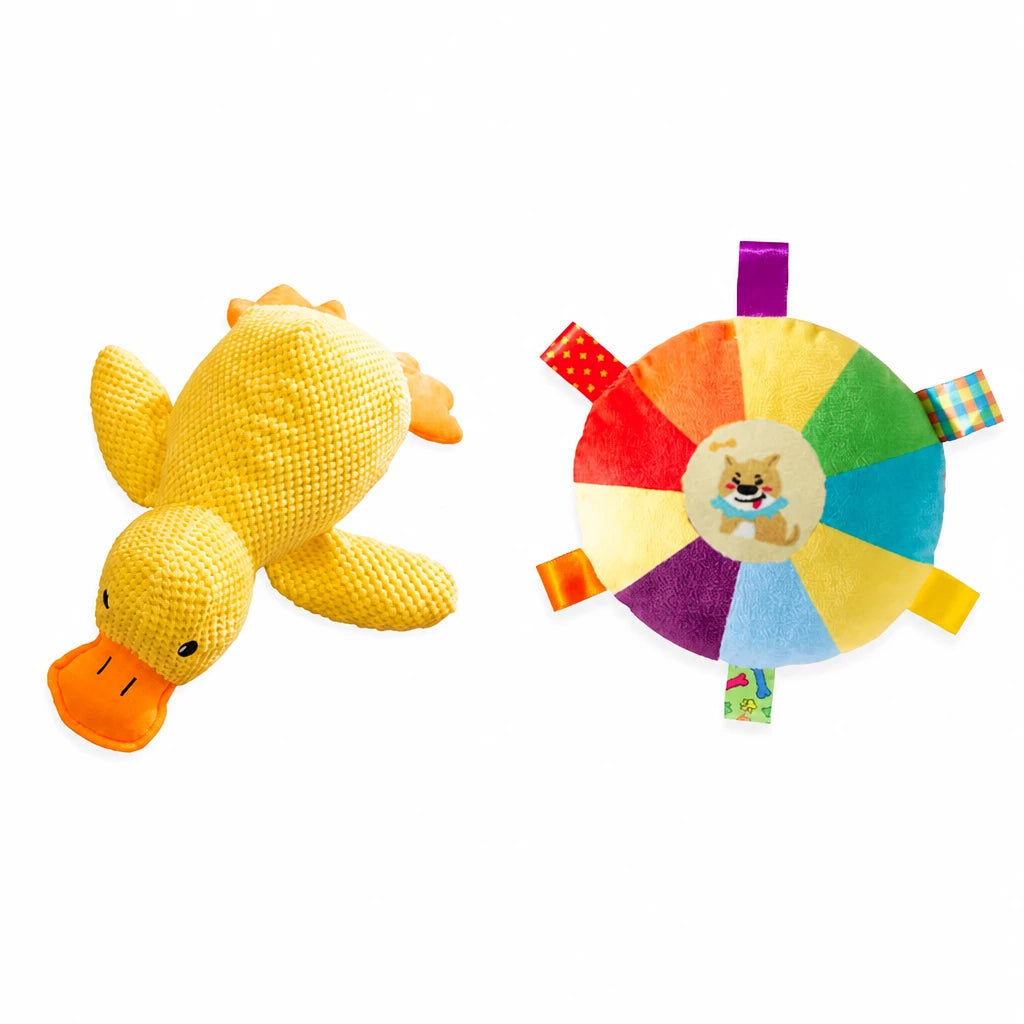 Plush Dog Toys with Squeakers and Crinkle Paper