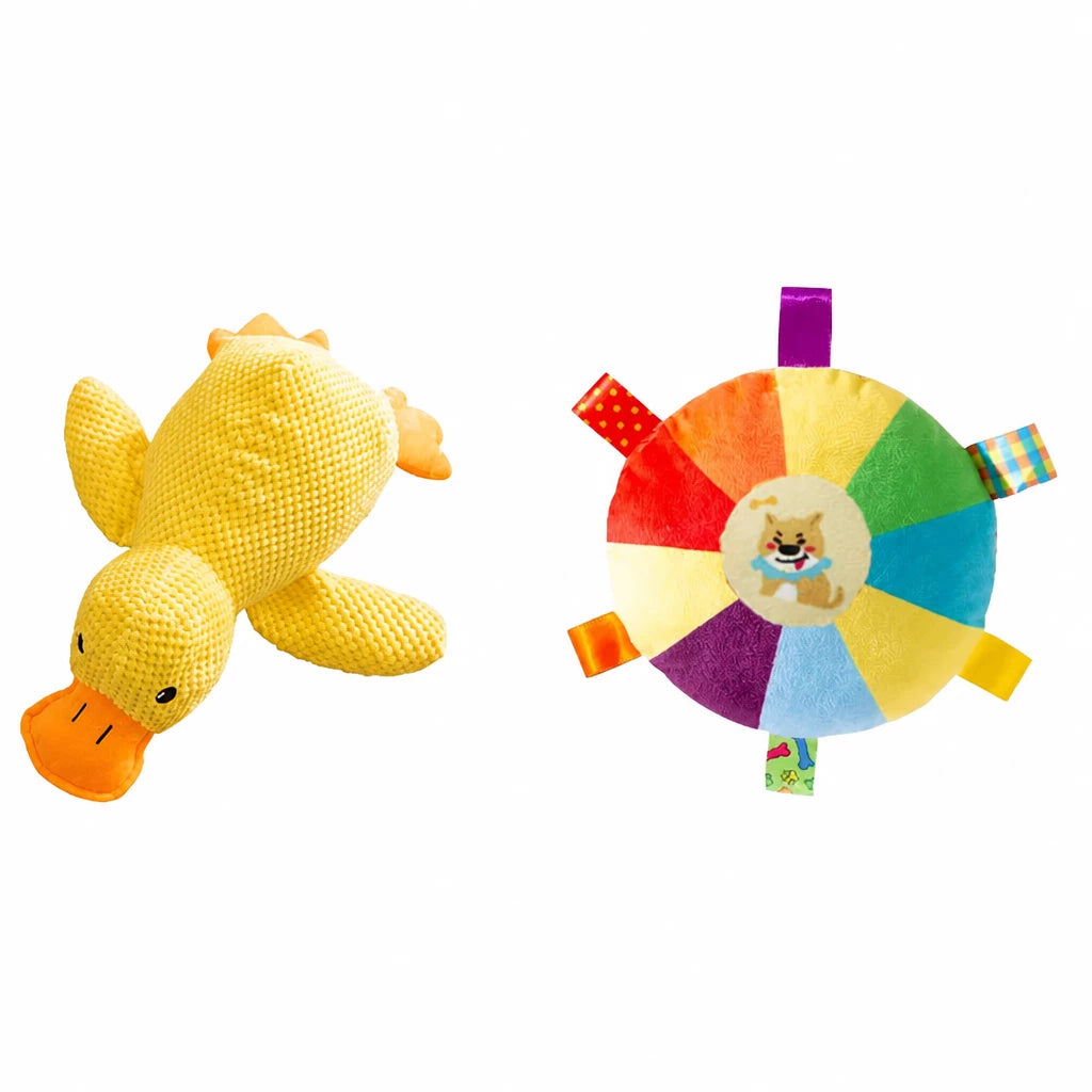 Plush Dog Toys with Squeakers and Crinkle Paper