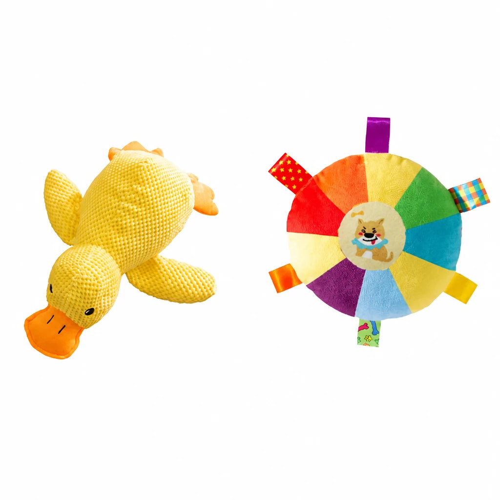 Plush Dog Toys with Squeakers and Crinkle Paper