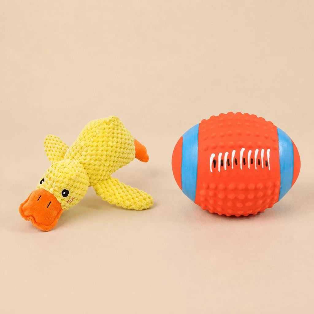 Plush Dog Toys with Squeakers and Crinkle Paper