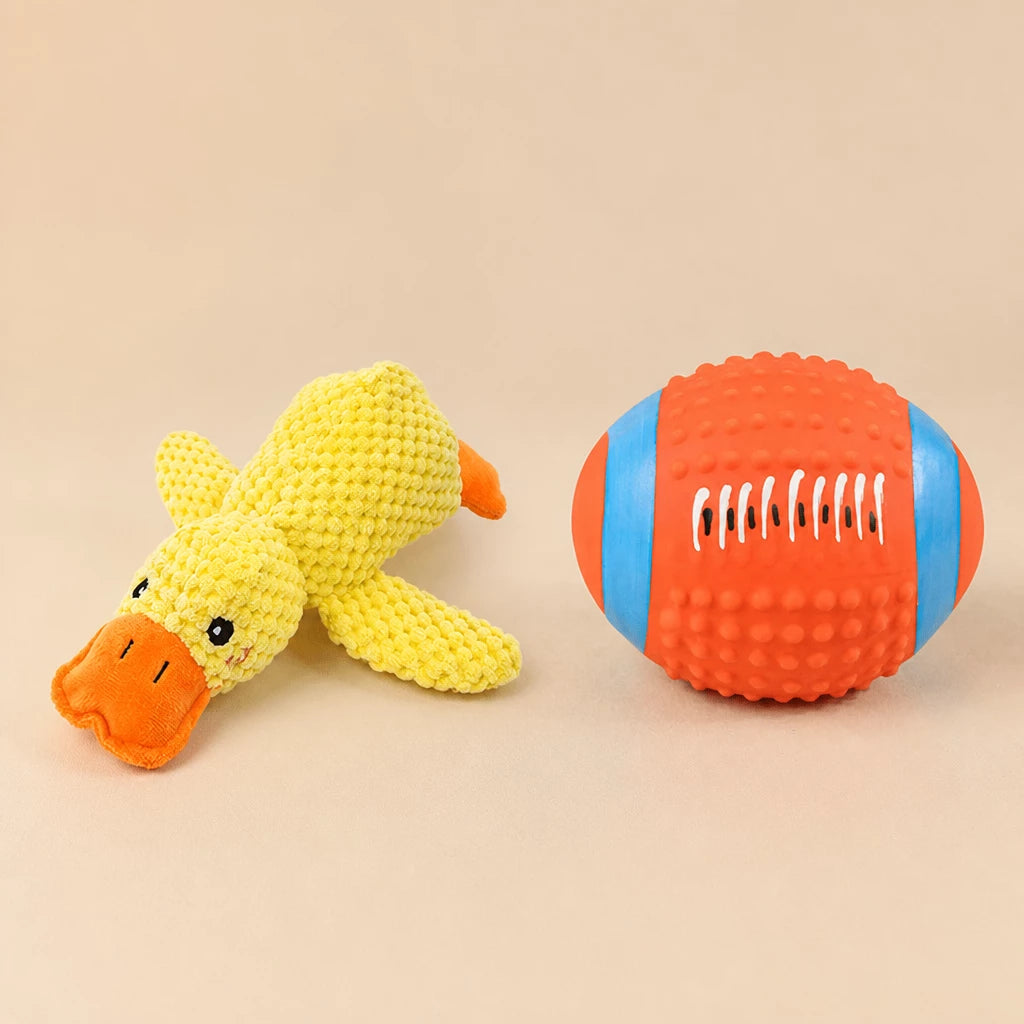Plush Dog Toys with Squeakers and Crinkle Paper