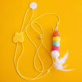 Door-Hanging Feather Cat Teaser Toy with Elastic Cord
