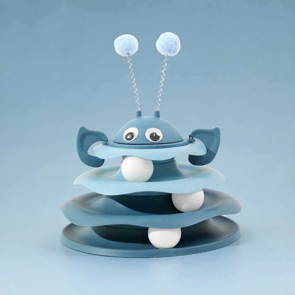 Cat Spinning Track Ball Toy with Tumbler Base