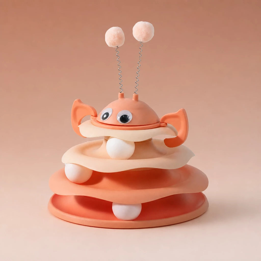 Cat Spinning Track Ball Toy with Tumbler Base