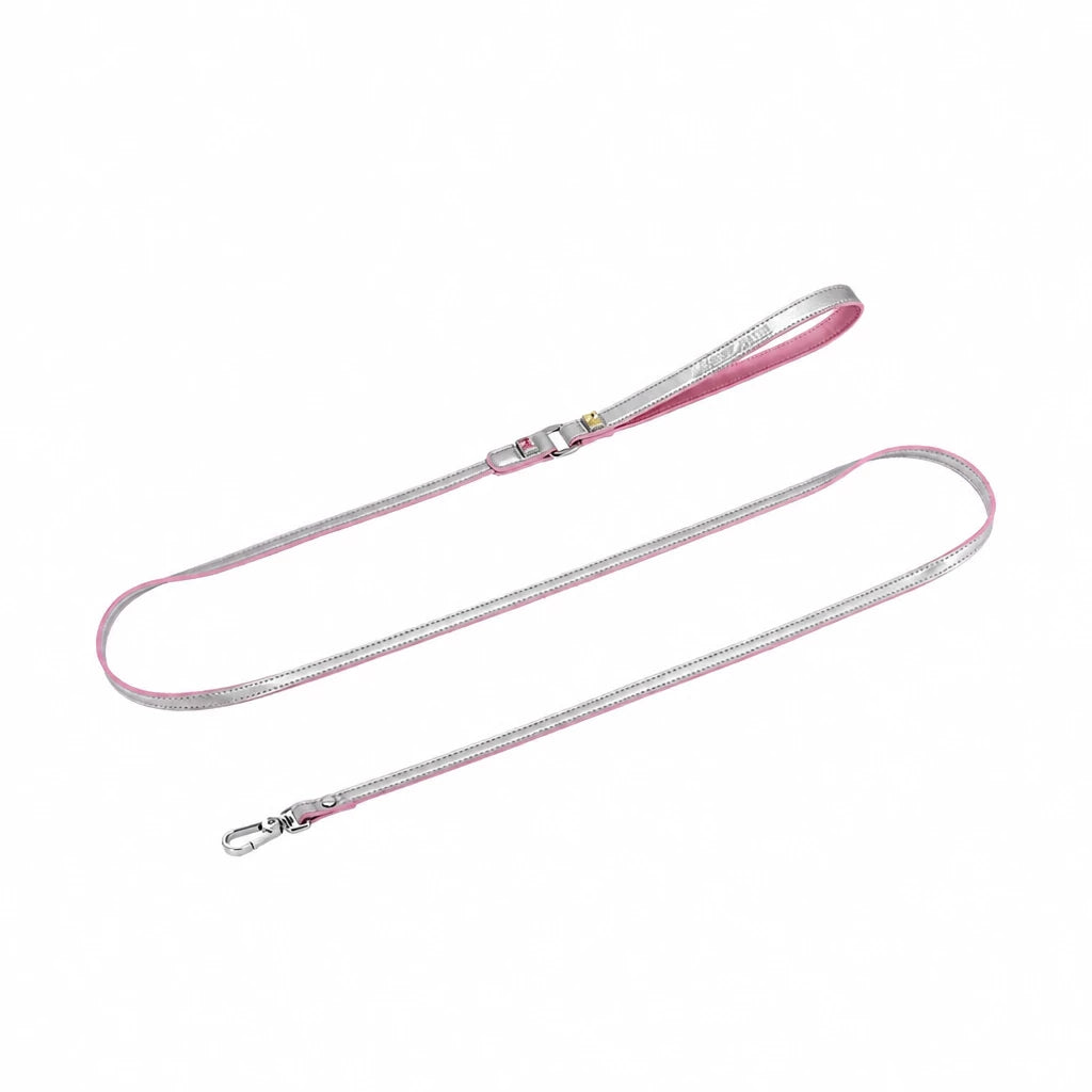 Rhinestone Faux Leather Collar and Leash for Small Pets