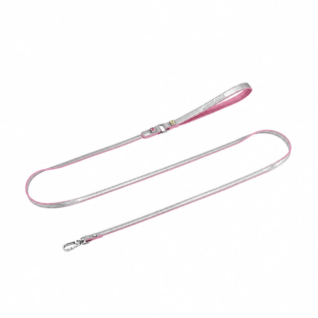 Rhinestone Faux Leather Collar and Leash for Small Pets