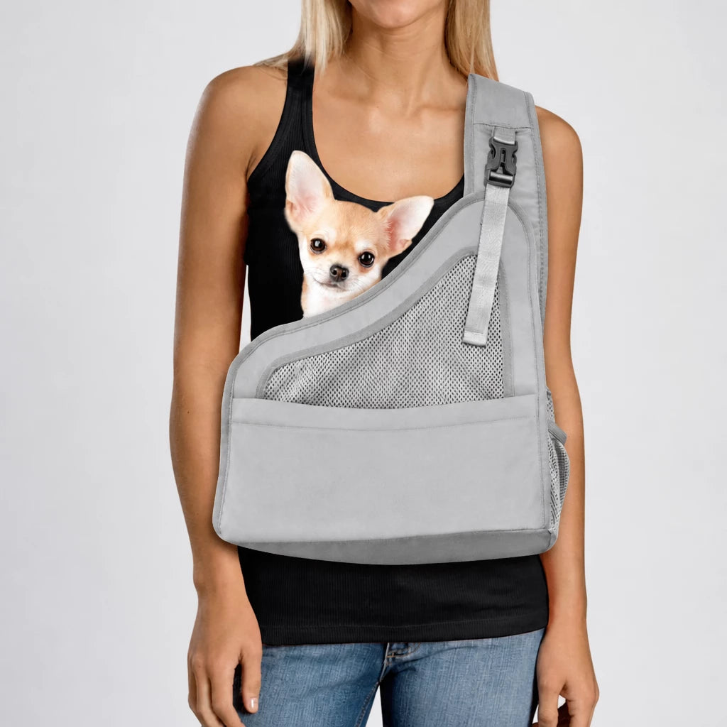 CUBY Breathable Mesh Crossbody Pet Carrier for Cats and Small Dogs