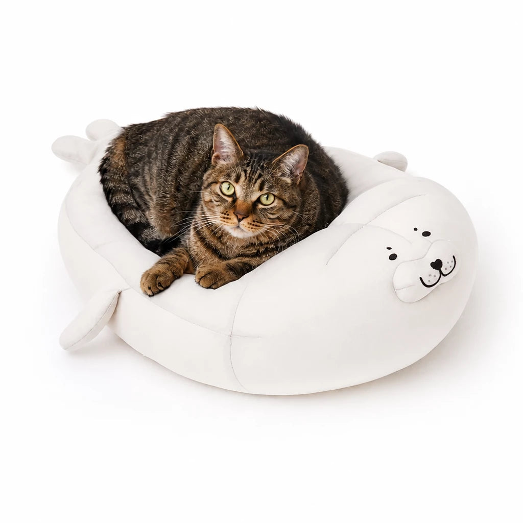 Semi-Enclosed Washable Pet Bed for Cats and Dogs